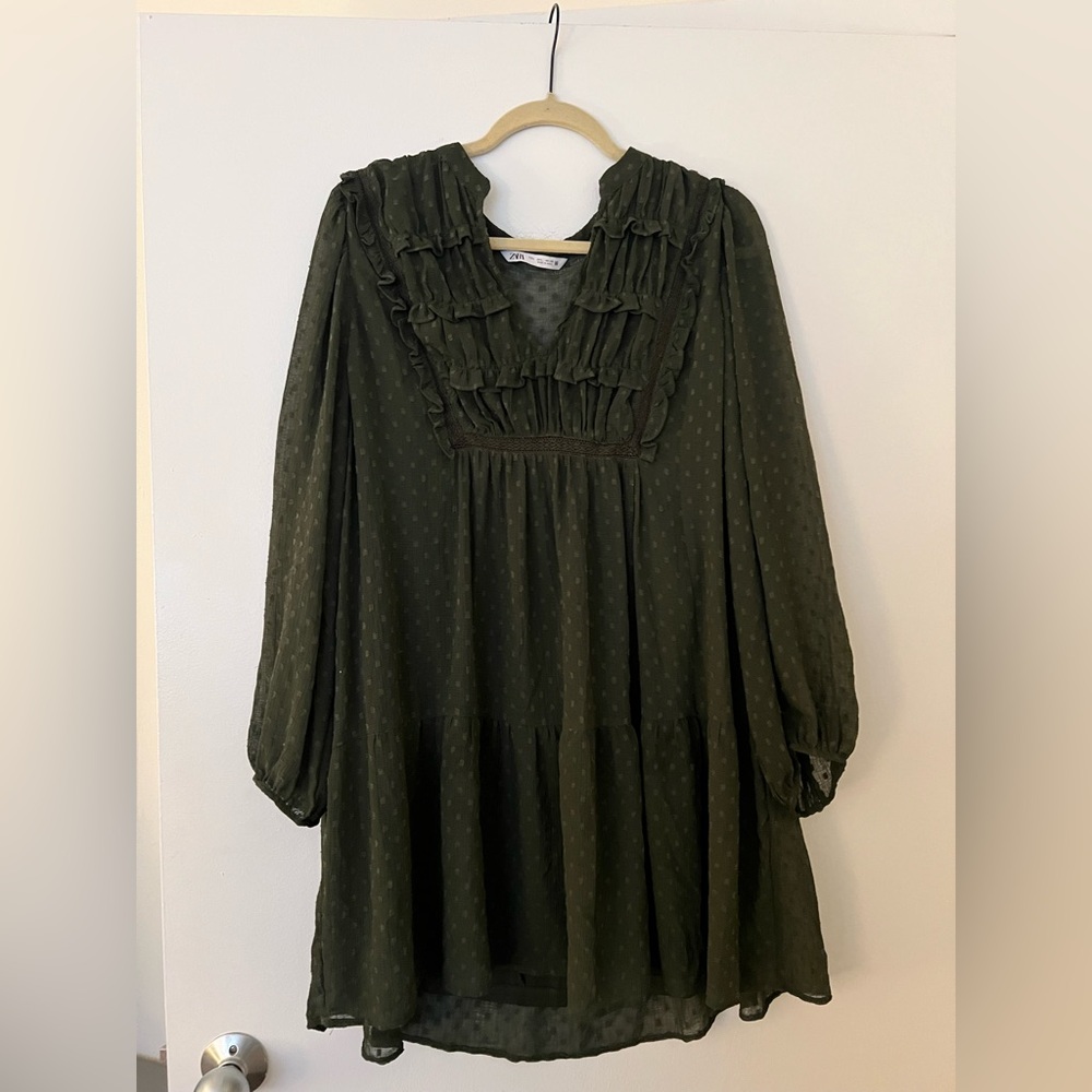 Zara Textured Vneck Mini Dress